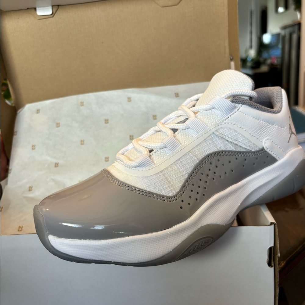 Women’s Air Jordan 11 Comfort Low.  Size 6.  White/Cement Grey